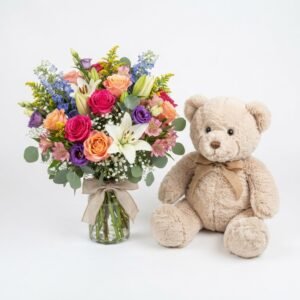 aswathi s s bouquet and teddy with white background 051f29af 81d6 48da 8007 4964e4a9f622