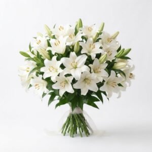 aswathi s s royal white lilly bouquet with white background 9009ada6 8ece 425d a3cc 8c60db09fc4b