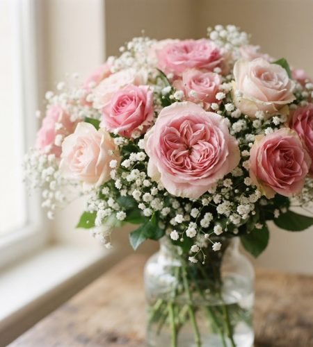 About aswathi s s the pink roses and babys breath 27e288e2 5637 4c6d 8609 faa9f199b7df